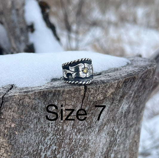 Sterling rope border ring
