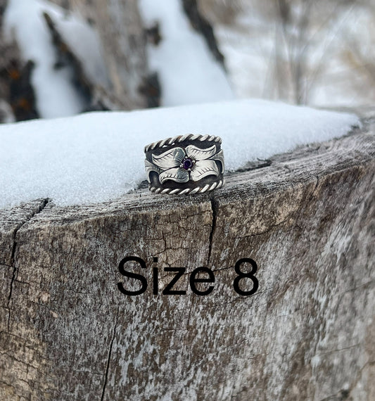 Sterling rope border ring